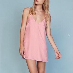 reformation marlee dress blush pink velvet size XS